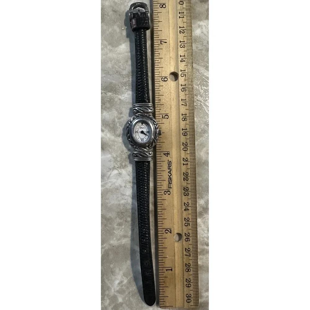 Brighton Paris Reversible Leather Band Watch Women Discolored Band New Battery Z